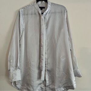 Banana Republic Striped Tie Neck Blouse